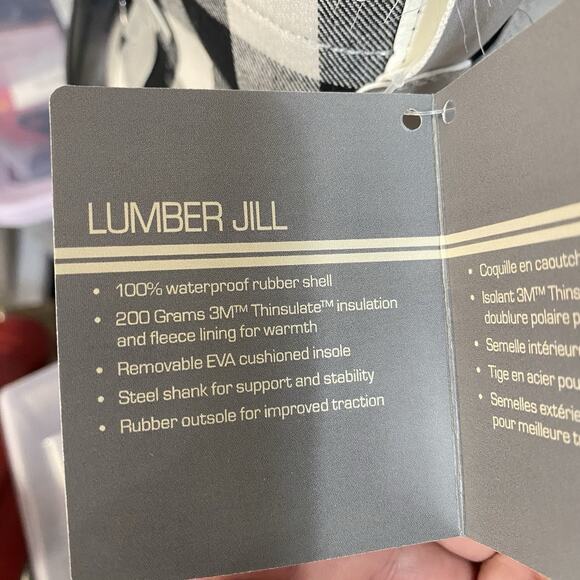 Natural Reflections Lumber Jill Pac Boots Women's 9 Gray White Plaid NWT - Picture 13 of 13